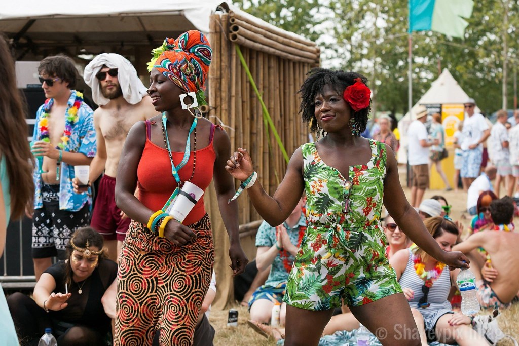 We survived: My friend and I dancing our hearts out to Congolese music. (Copyright. Richard Shakespeare.)